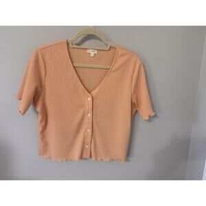 Hem & Thread - Cropped top, color of orange sherbert, large